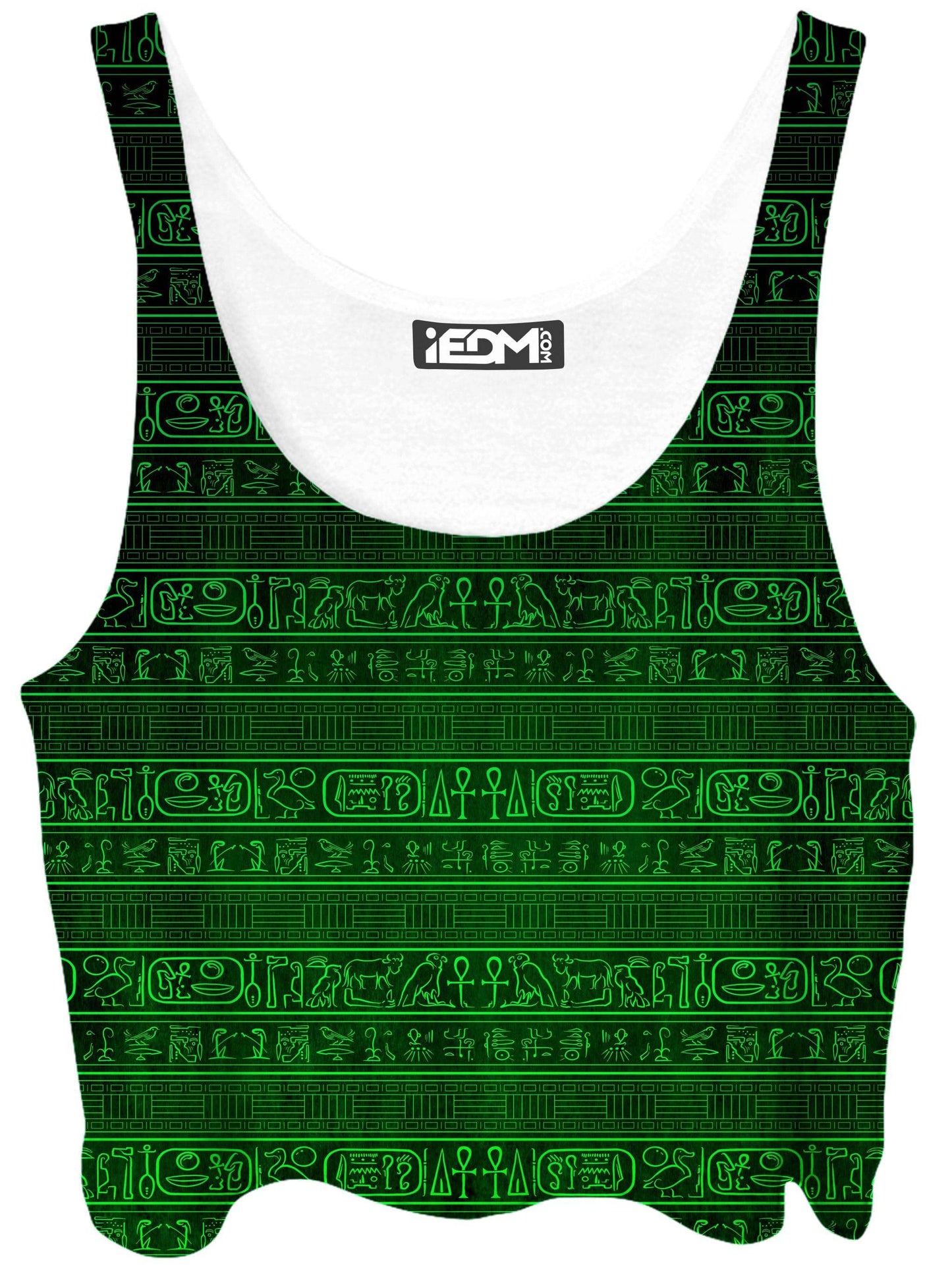 Green Glyphs Crop Top, Yantrart Design, | iEDM