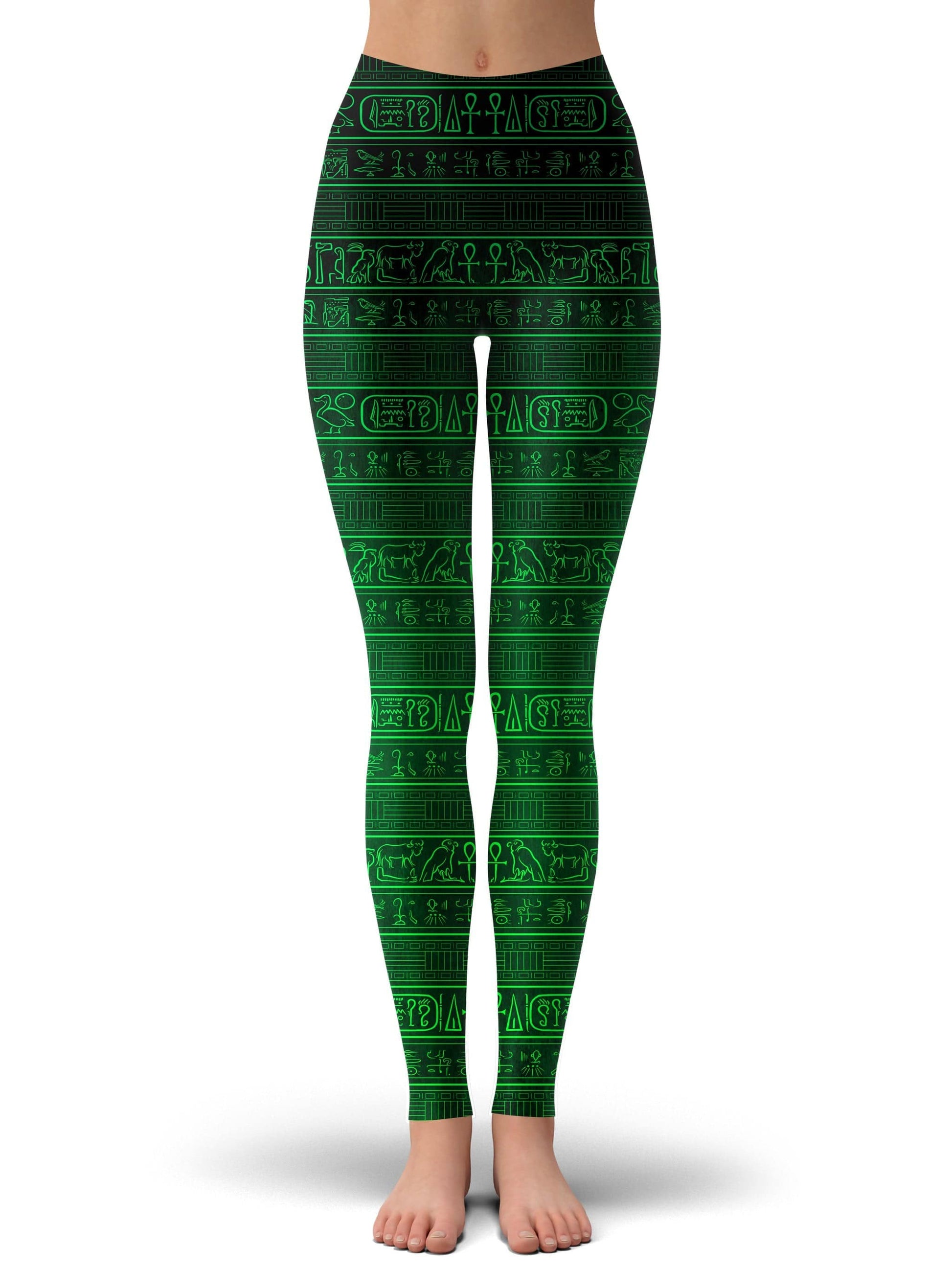 Green Glyphs Leggings, Yantrart Design, | iEDM