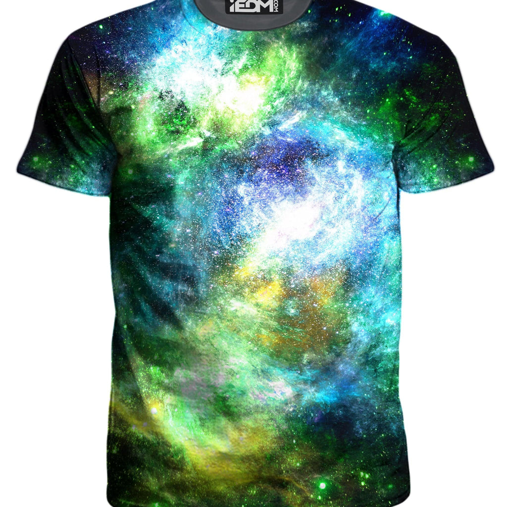Green Psychedelic Nebula Men's T-Shirt, Yantrart Design, | iEDM