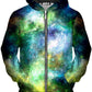 Green Psychedelic Nebula Unisex Zip-Up Hoodie, Yantrart Design, | iEDM