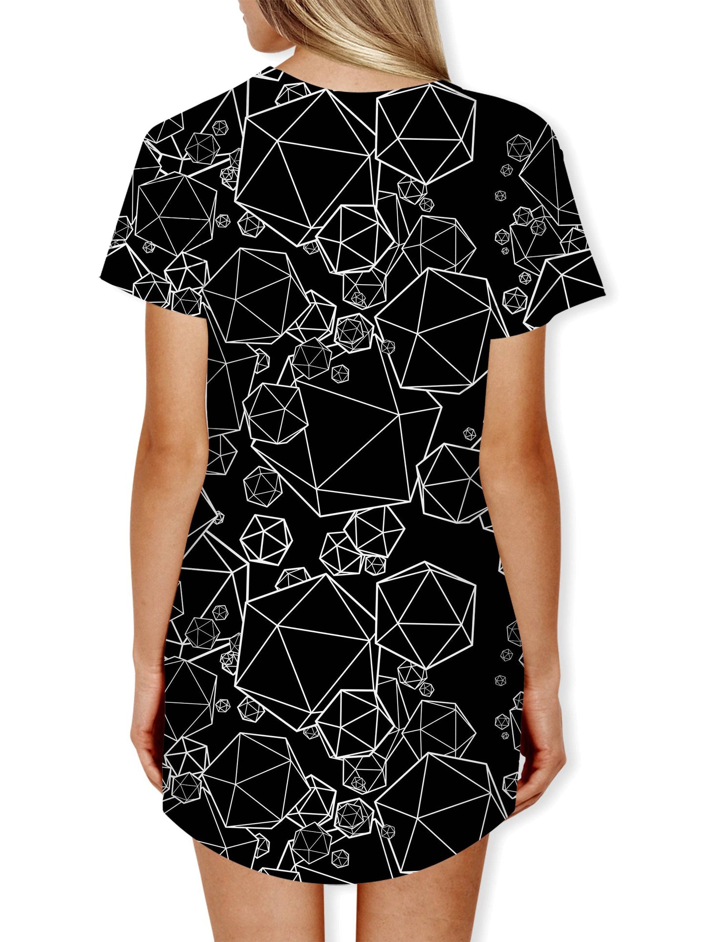 Icosahedron Madness Black Drop Cut Unisex T-Shirt, Yantrart Design, | iEDM
