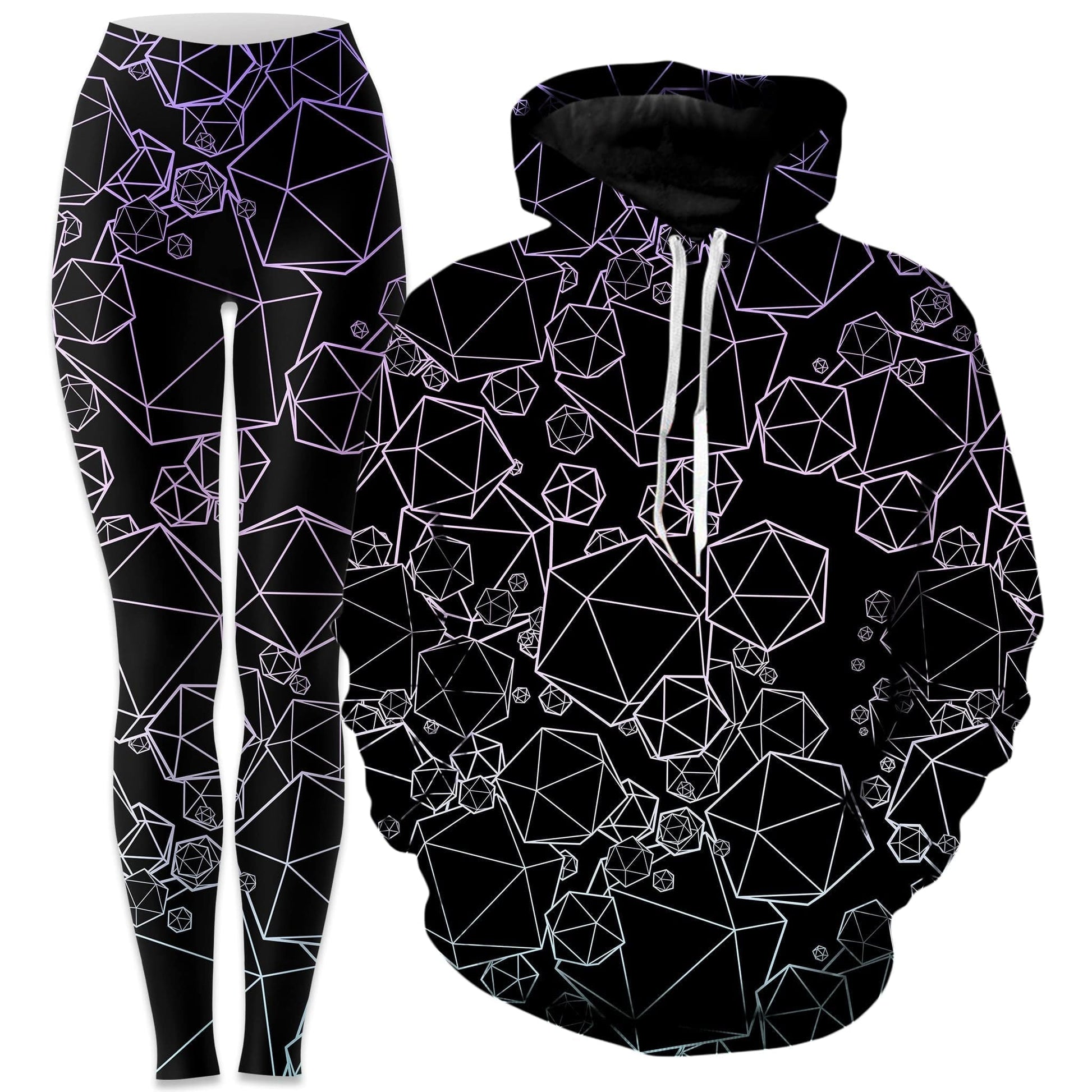 Icosahedron Madness Cold Hoodie and Leggings Combo, Yantrart Design, | iEDM
