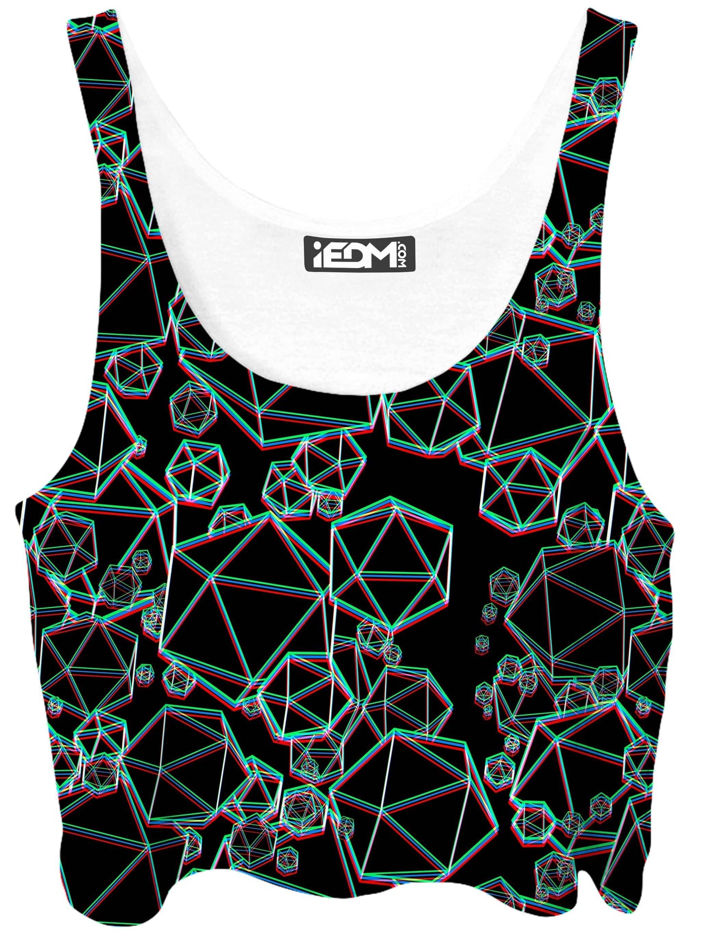 Icosahedron Madness Glitch Crop Top and Leggings Combo, Yantrart Design, | iEDM