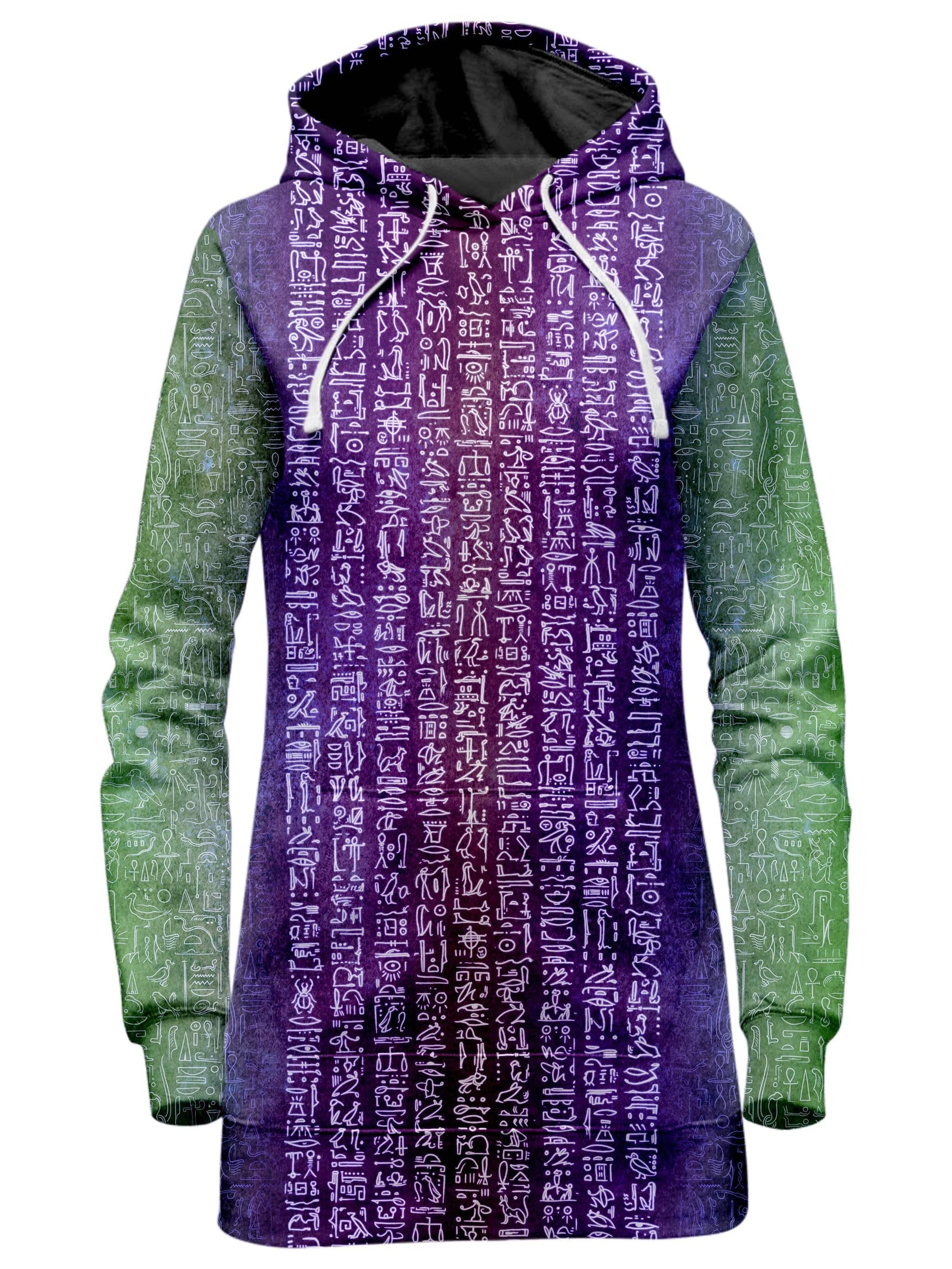 Neon Hieroglyph Hoodie Dress, Yantrart Design, | iEDM