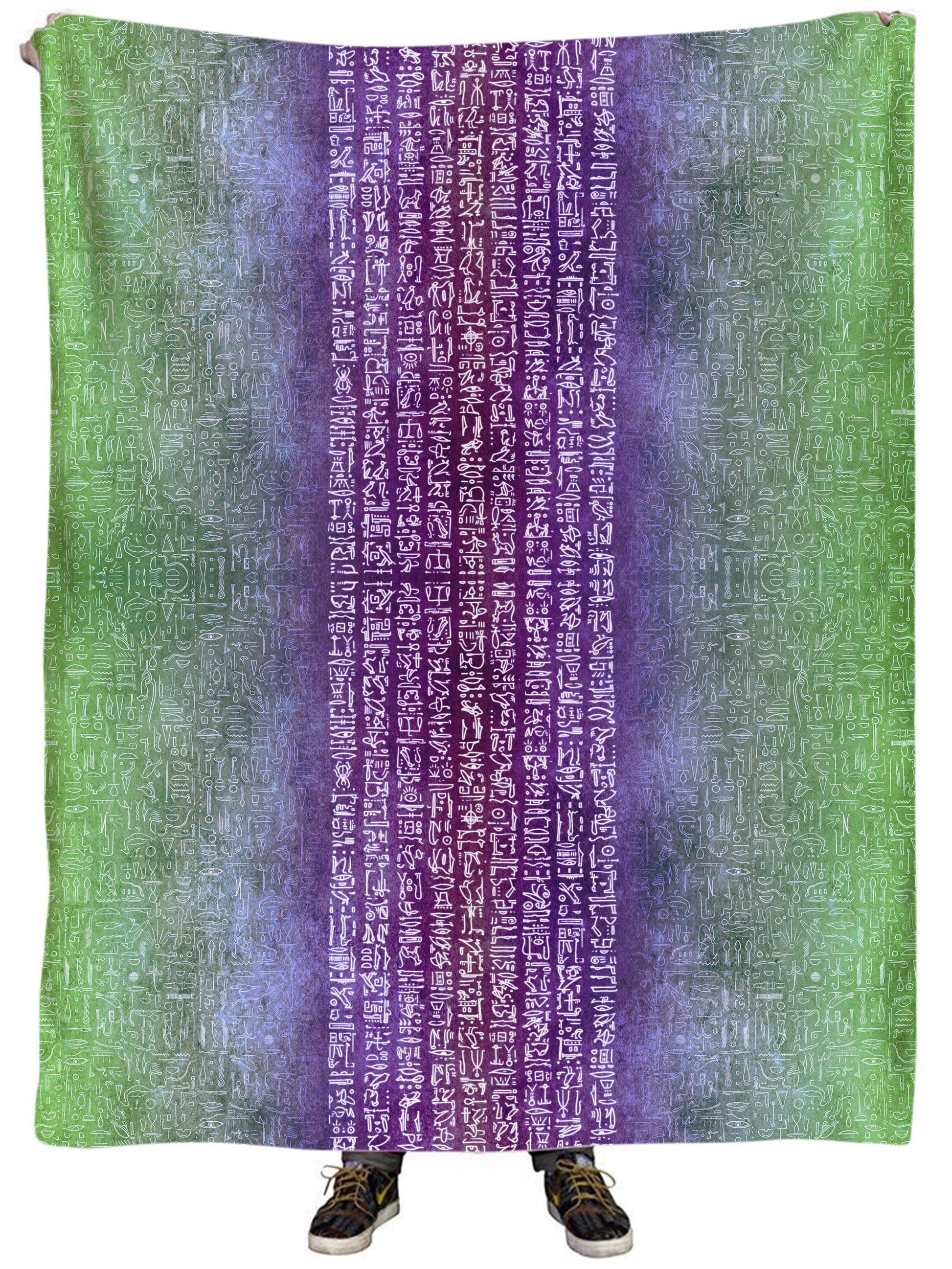 Neon Hieroglyph Plush Blanket, Yantrart Design, | iEDM