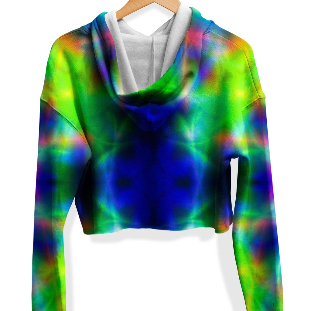 Nuclear Melt Tie-Dye Fleece Crop Hoodie, Yantrart Design, | iEDM