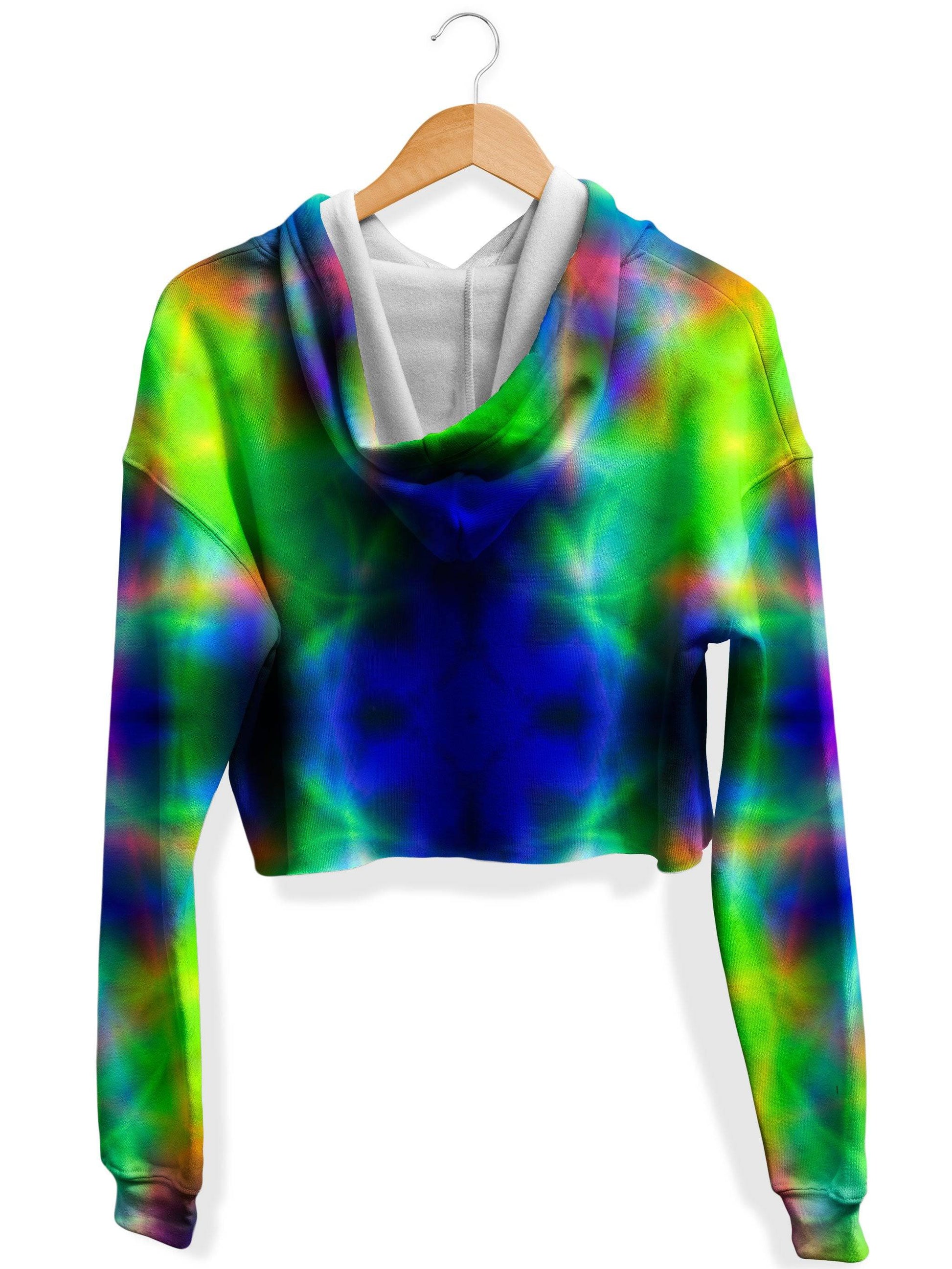 Nuclear Melt Tie-Dye Fleece Crop Hoodie, Yantrart Design, | iEDM