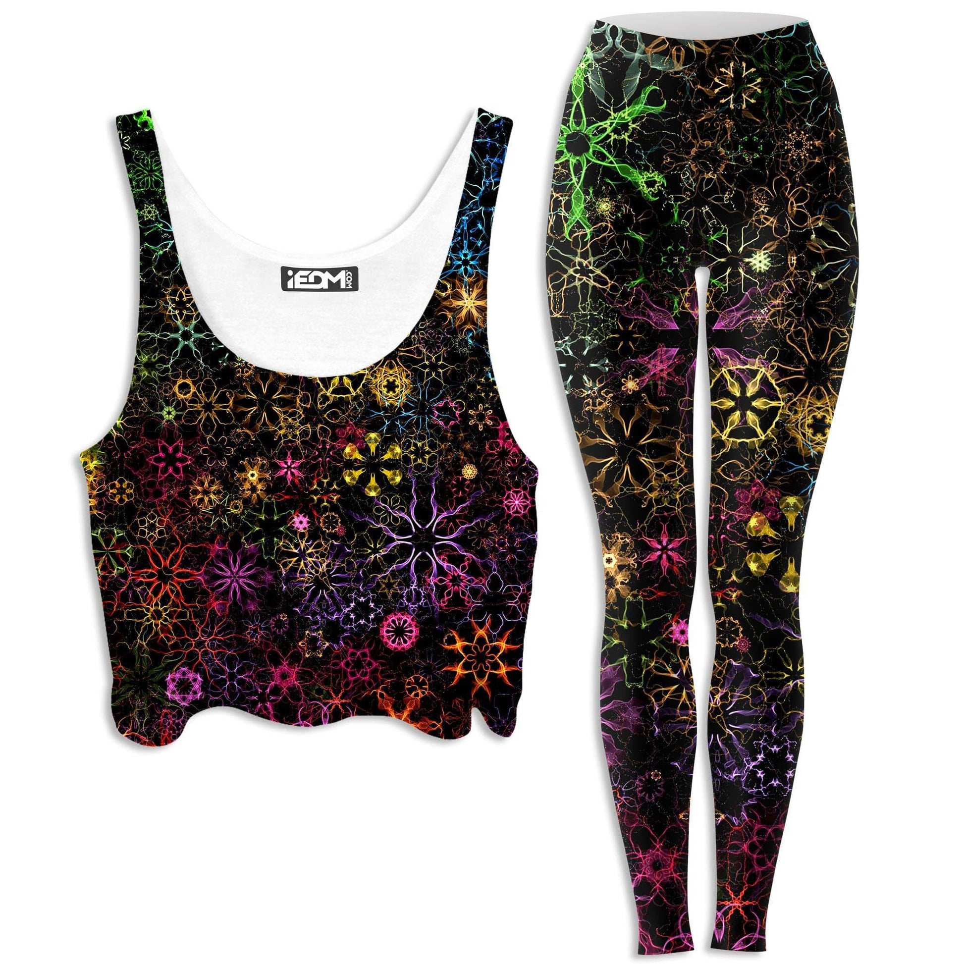 Psy Constellation Crop Top and Leggings Combo, Yantrart Design, | iEDM