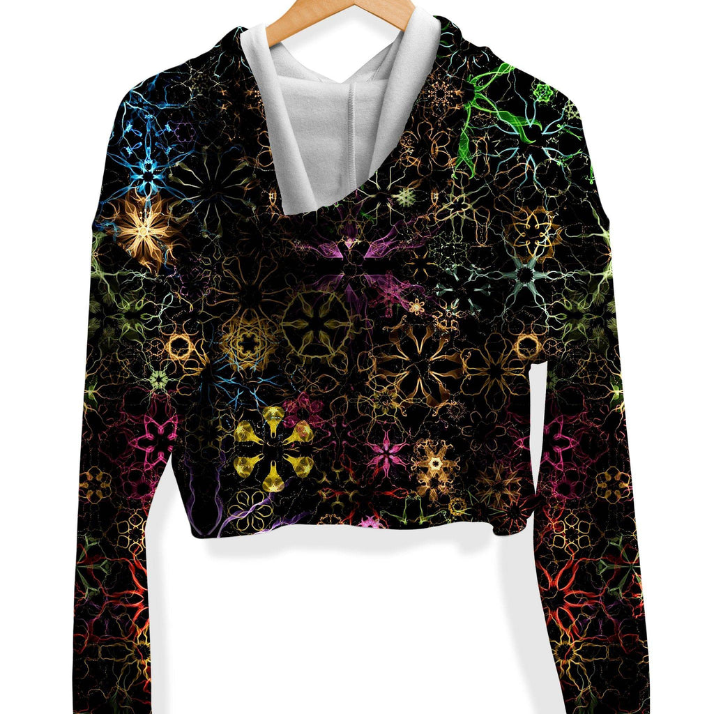 Psy Constellation Fleece Crop Hoodie, Yantrart Design, | iEDM