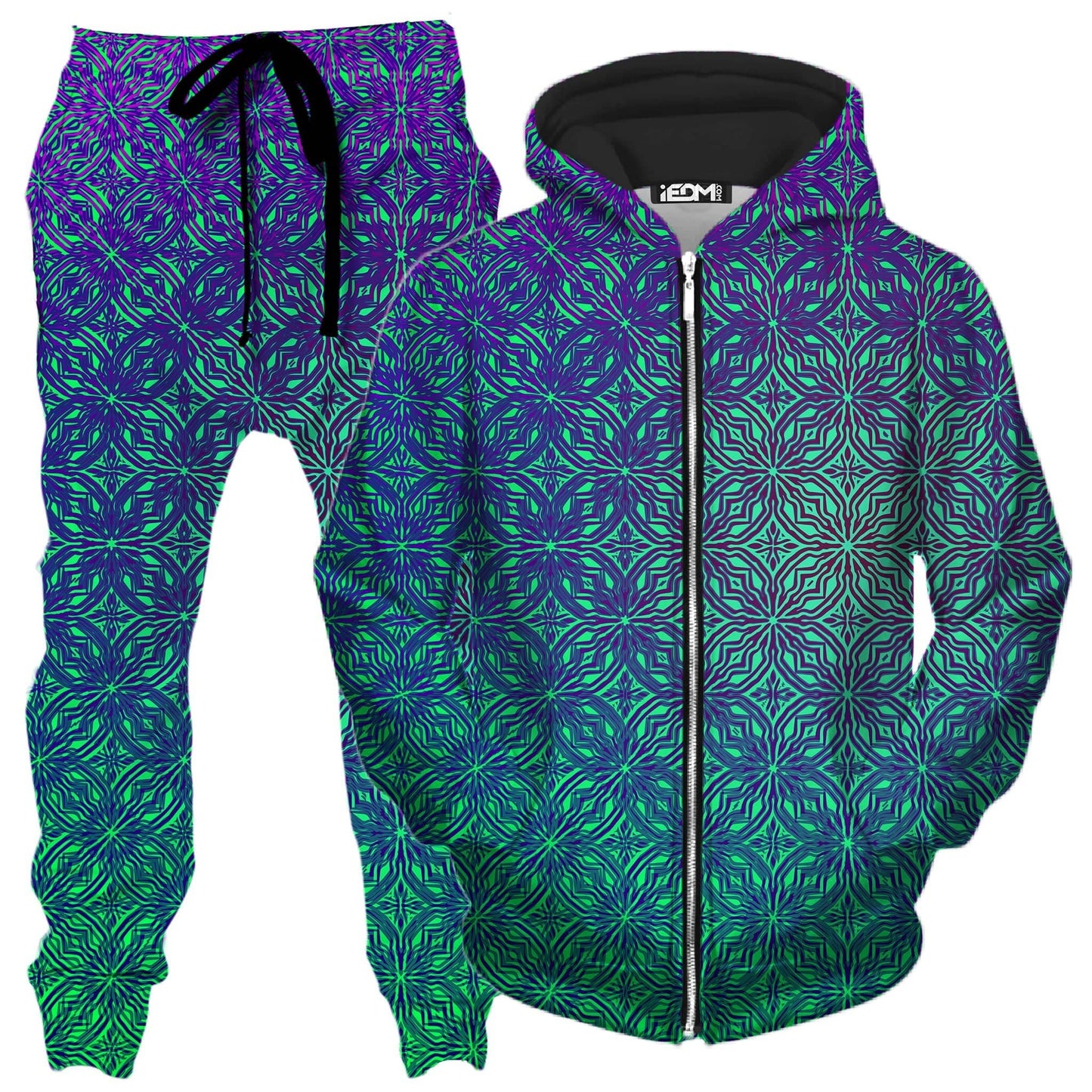 Psy Mosik Sea Zip-Up Hoodie and Joggers Combo, Yantrart Design, | iEDM