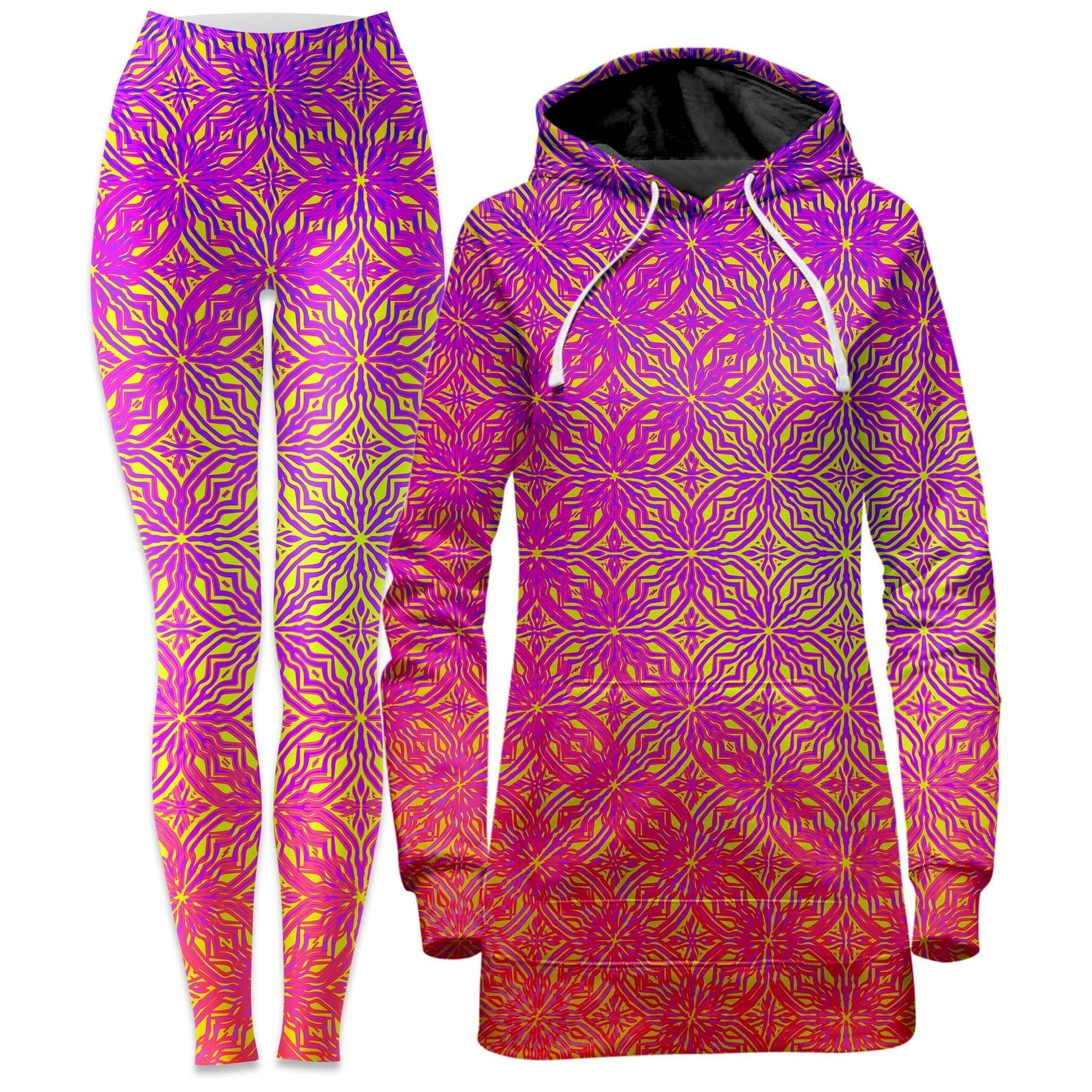 Psy Mosik Starburst Hoodie Dress and Leggings Combo, Yantrart Design, | iEDM