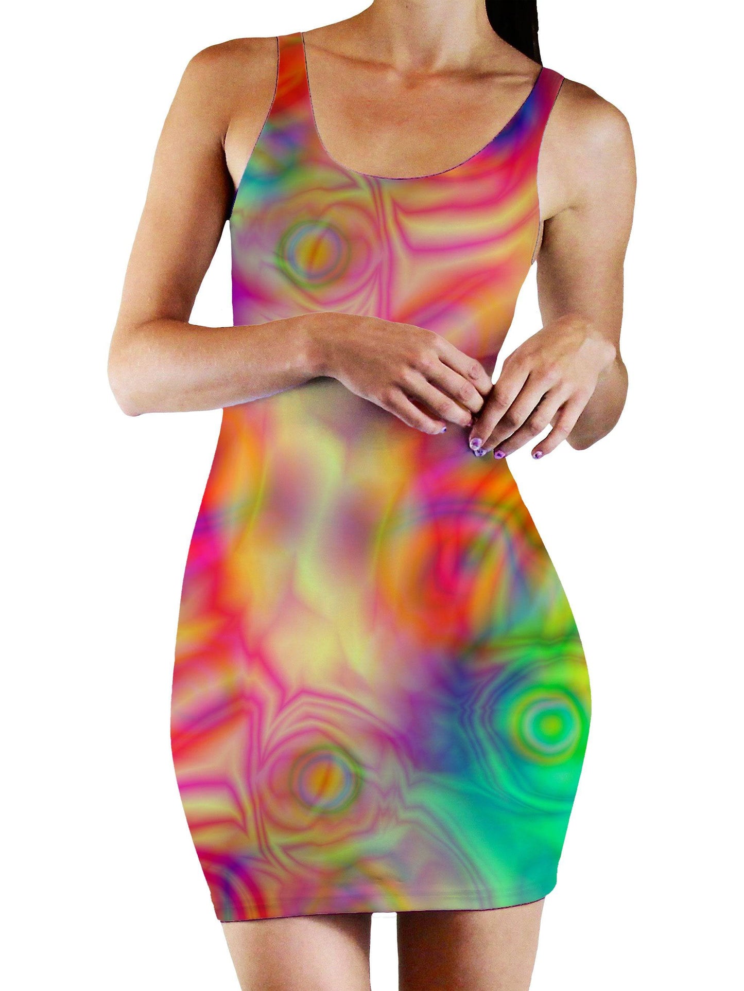 Psychedelic Dream Bodycon Mini Dress, Yantrart Design, | iEDM