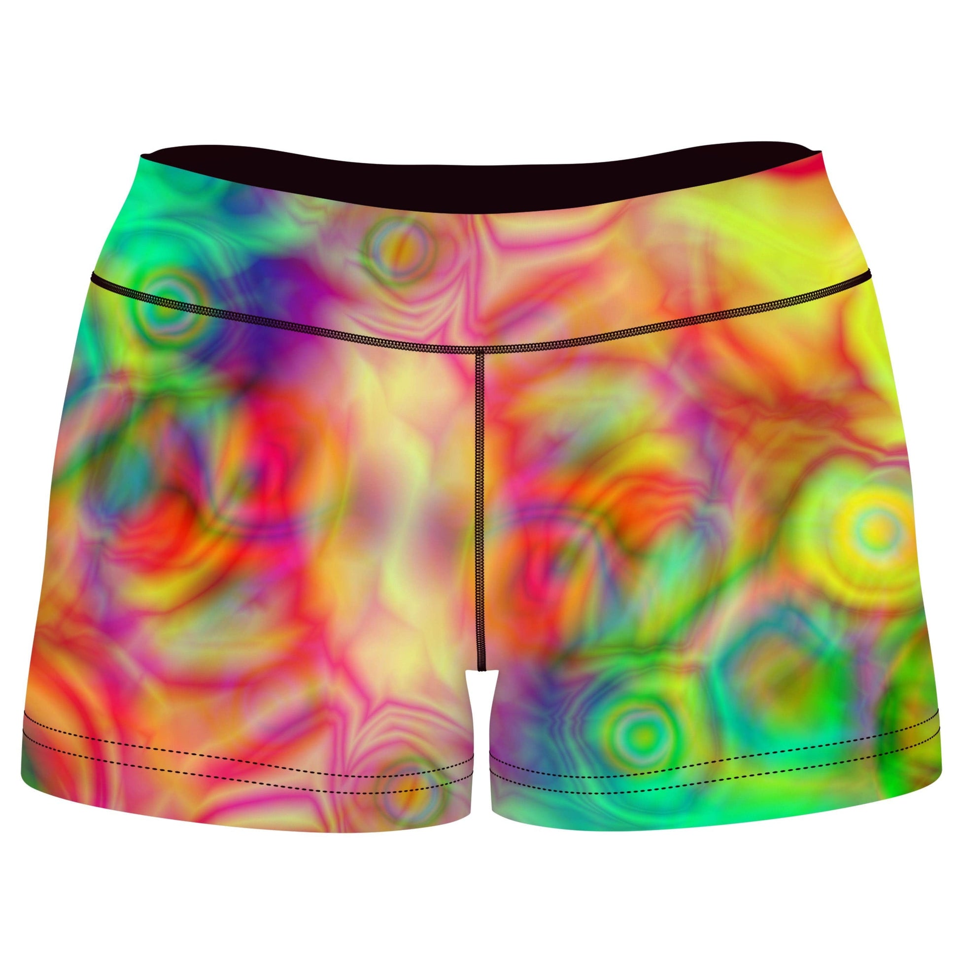 Psychedelic Dream High-Waisted Women's Shorts, Yantrart Design, | iEDM