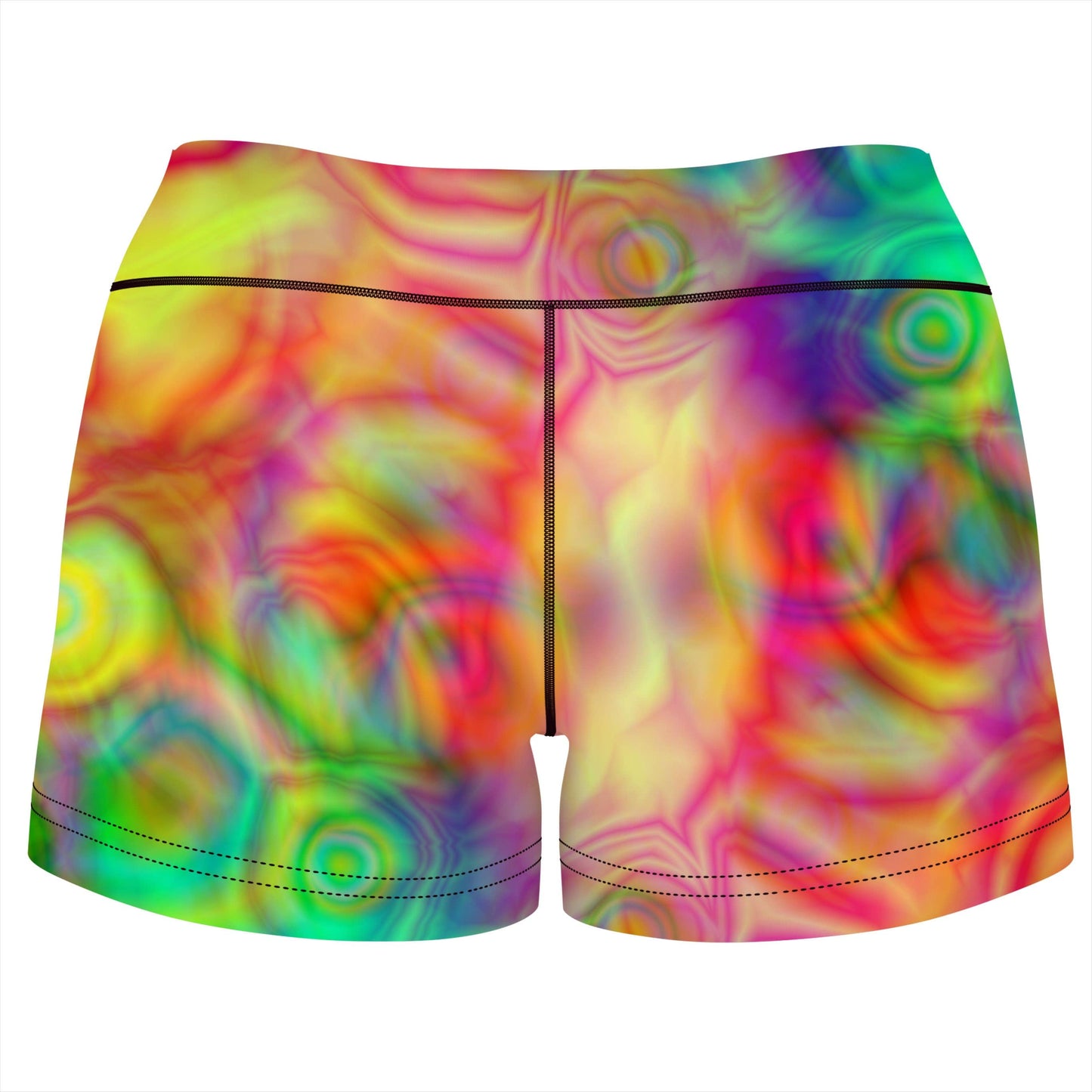 Psychedelic Dream High-Waisted Women's Shorts, Yantrart Design, | iEDM