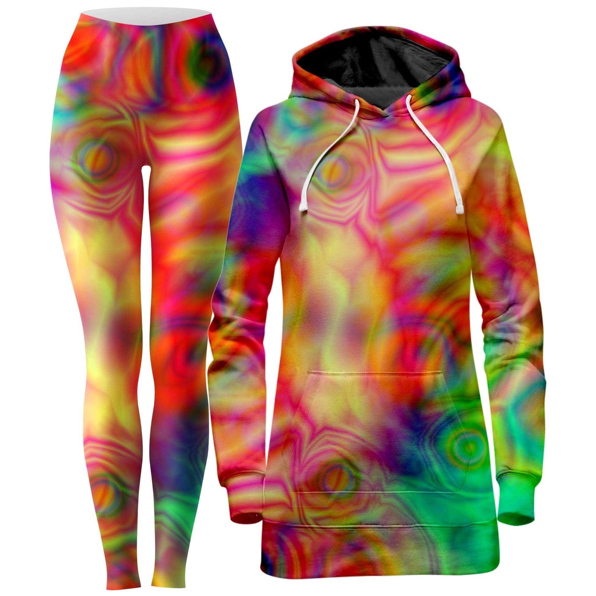Psychedelic Dream Hoodie Dress and Leggings Combo, Yantrart Design, | iEDM