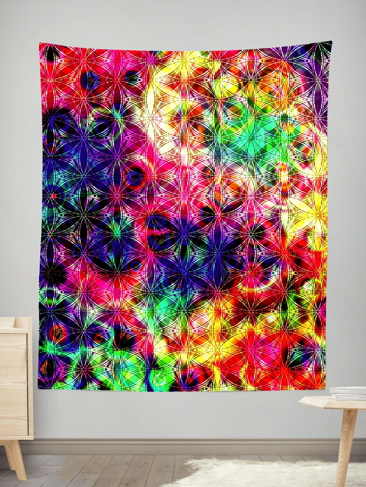 Psychedelic Flow Tapestry, Yantrart Design, | iEDM