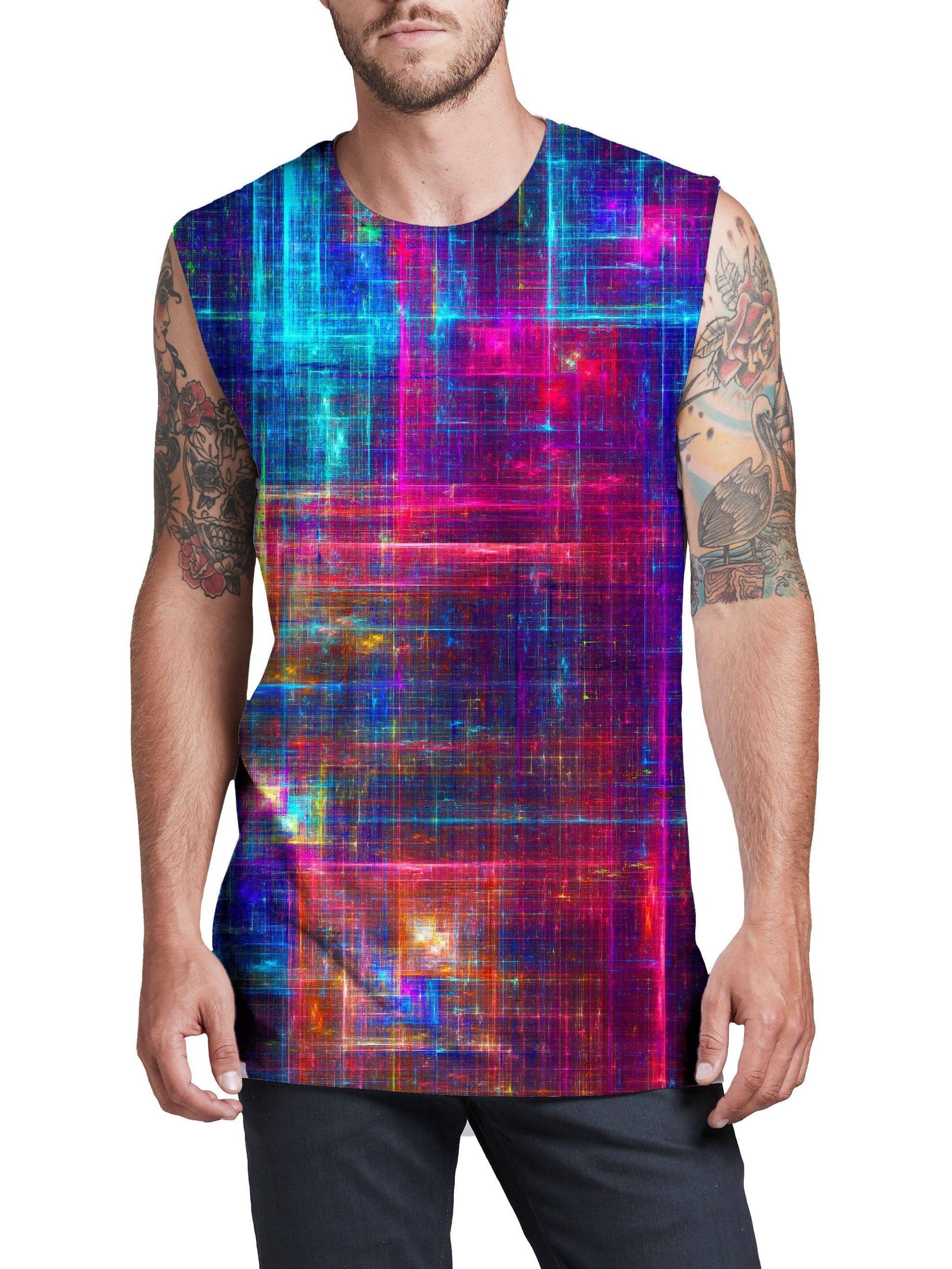 Psychedelic Matrix Rainbow Men's Muscle Tank, Yantrart Design, | iEDM
